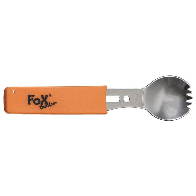 Fox Outdoor многофункционална лъжица неръжаема стомана, оранжева дръжка