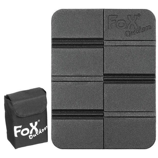 Fox Outdoor сгъваемо термално подложка под седалка с торбичка Molle, черна