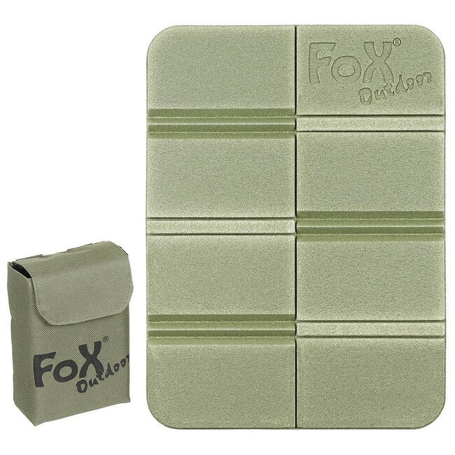 Fox Outdoor Сгъваема термо подложка под седалка с торба Molle, маслинена