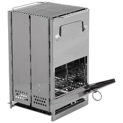 Fox Outdoor Σκεύος Μαγειρικής Πτυσσόμενο Μεσαίο Ανοξείδωτο Χάλυβα, με Σχάρα
