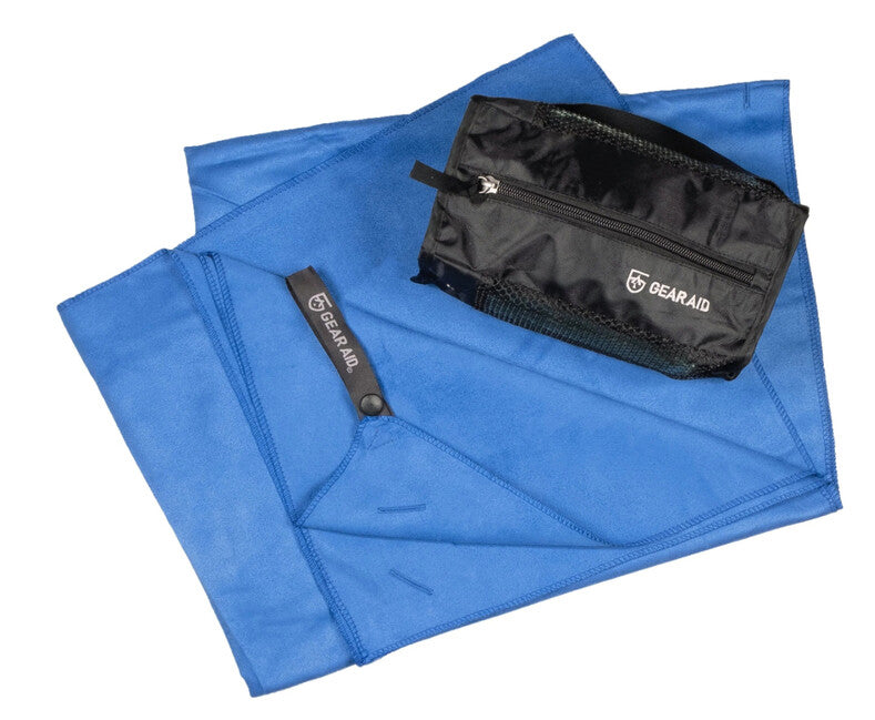 Gear Aid Microfiber Towel кърпа от микрофибър с антибактериална обработка и мрежесто торбичка Кърпи за ръце GearAid, кобалтово синя, 75 x 120 cm