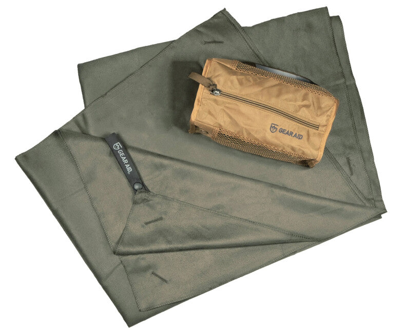 Gear Aid Microfiber Towel кърпа от микровлакно с антибактериална обработка и мрежесто торбичка Кърпи за ръце GearAid, 75 x 120 cm, мак