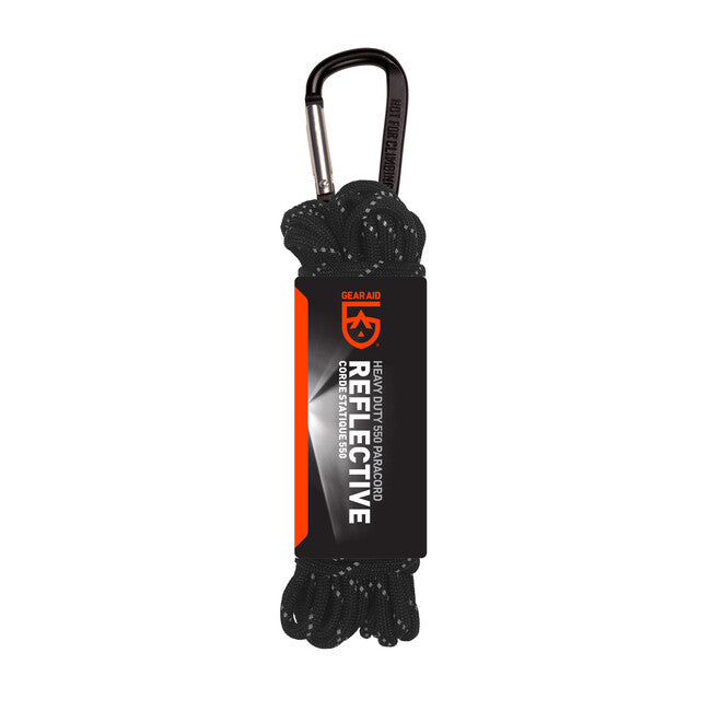 GearAid Paracord 550' 9 m, черен рефлективен