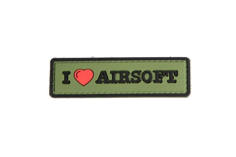 WARAGOD Тактическа нашивка I Love Airsoft 8 x 2,5см, маслинена