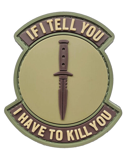 WARAGOD нашивка If I Tell You, койот, 7 x 5cm