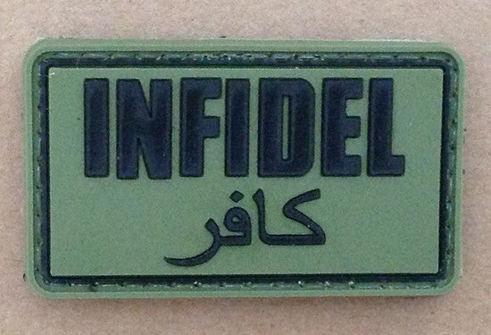 WARAGOD Infidel нашивка 5 x 3cm, маслинена