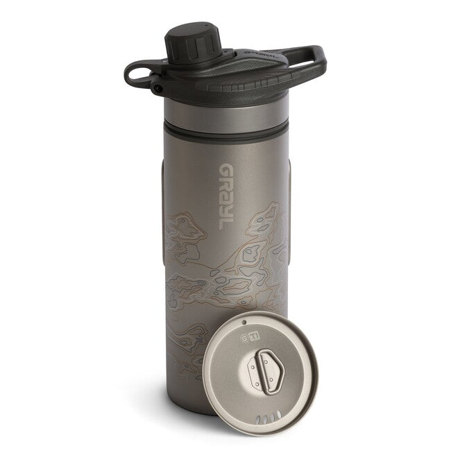 GRAYL GeoPress™ Titanium Purifier филтърна бутилка + Cook Lid, Covert черно