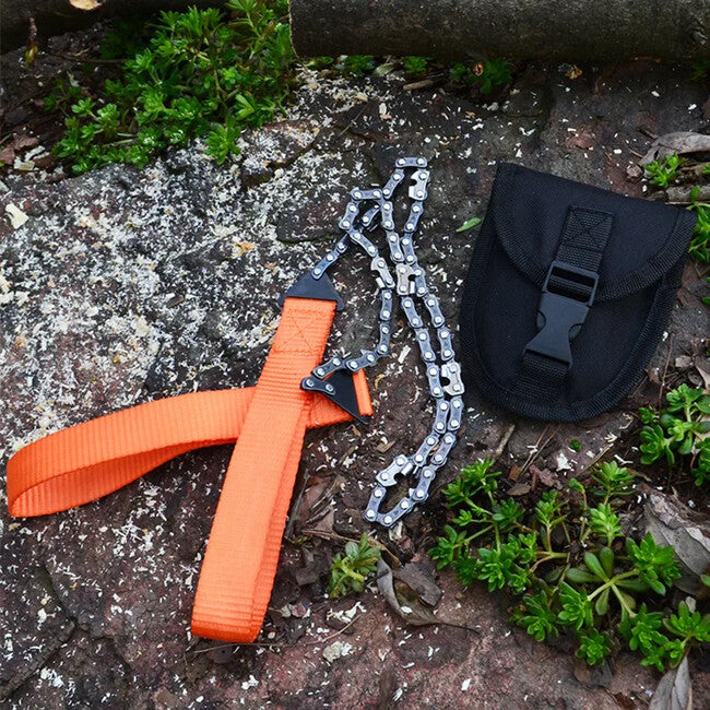 DRAGOWA Tactical Billy джобна верижна пила за оцеляване с найлоново калъф, оранжева