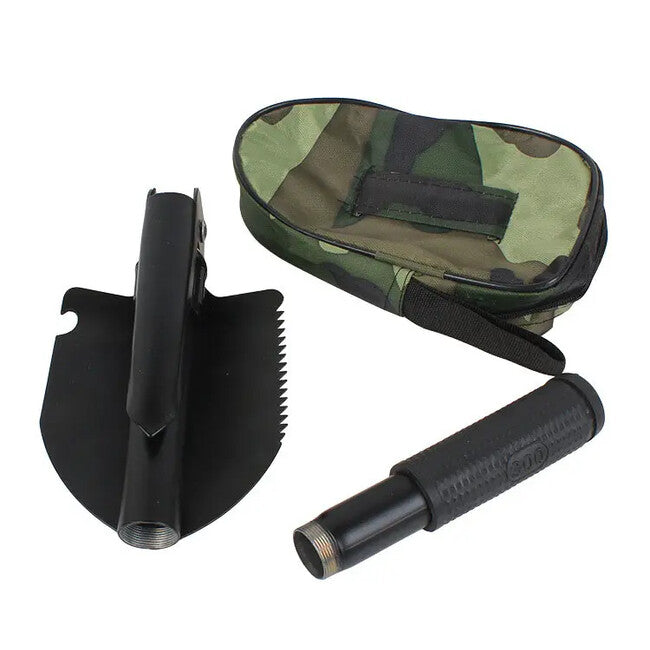 DRAGOWA Tactical Dakota сгъваемо тактическо шанцово-пикелно и чукан с калъф, черен