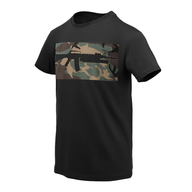Helikon-Tex 16/203 Combo памучна къса тениска, черно/US Woodland