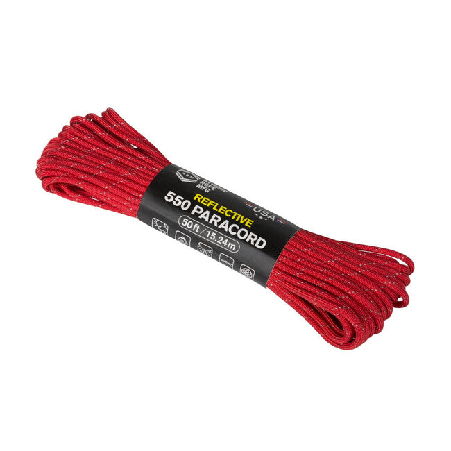 Helikon-Tex 550 Paracord отразяващ (50ft), червен