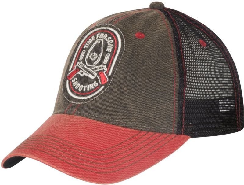 Helikon-Tex Shooting Time Trucker шапка Dirty Washed Памук, Dirty Washed черно / червено