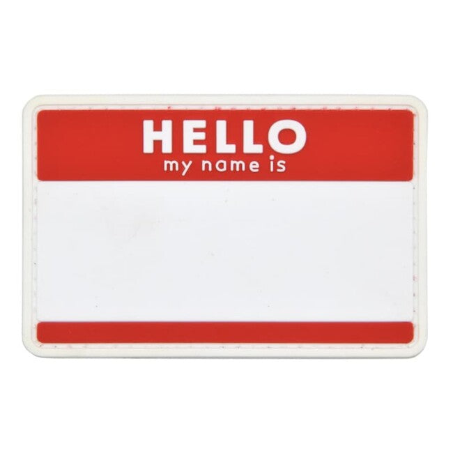 WARAGOD Hello My Name is нашивка PVC Patch, червена