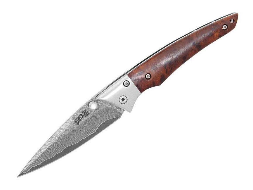 Herbertz Damast джобен нож Einhandmesser 8cm, кафяв
