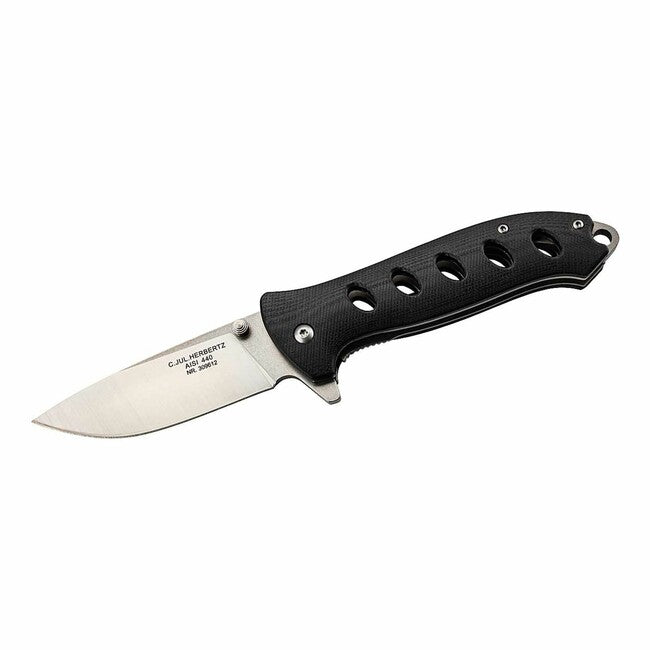 Herbertz едноръчен джобен нож Einhandmesser 7cm, черен, G10