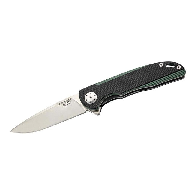 Herbertz джобен нож с една ръка Einhandmesser 9 cm, черно-зелен, G10