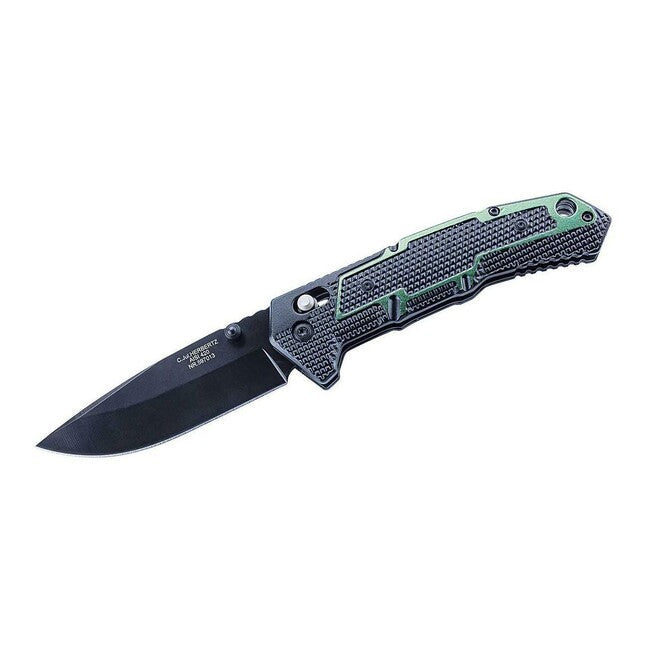 Herbertz Axis Lock джобен нож с една ръка 9,4cm, алуминий, черно-зелена