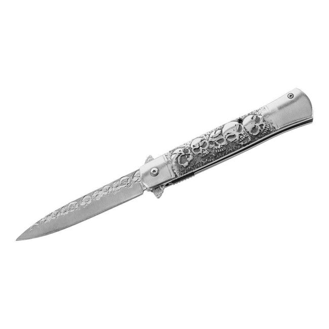 Herbertz джобен нож едноръчен 9,7cm, неръждаема стомана, 3D черепи
