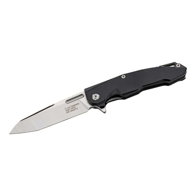 Herbertz едноръчен джобен нож, текстуриран G10, черен, 9,7cm