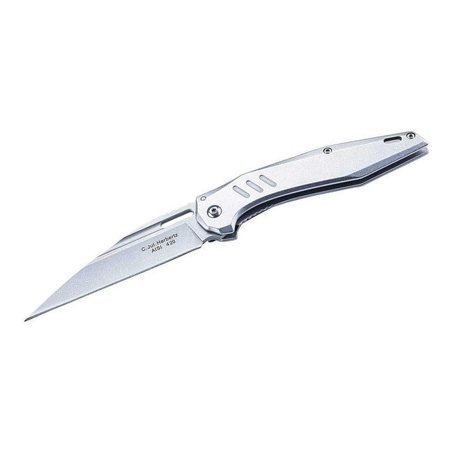 Herbertz еднорачен джобен нож, изцяло стоманен, Stonewash, 9см