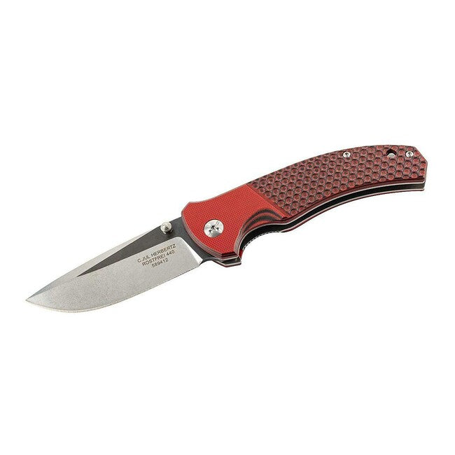 Herbertz джобен нож едноръчен 9cm, G10, червено-черен