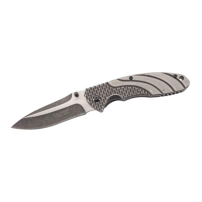 Herbertz джобен нож едноръчен 9cm, неръждаема стомана с шарка пчелна пита, Stonewash