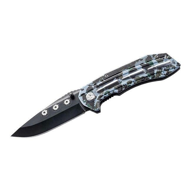 Herbertz Patrone джобен нож с една ръка 9cm, алуминиев, армейско изпълнение, Camo