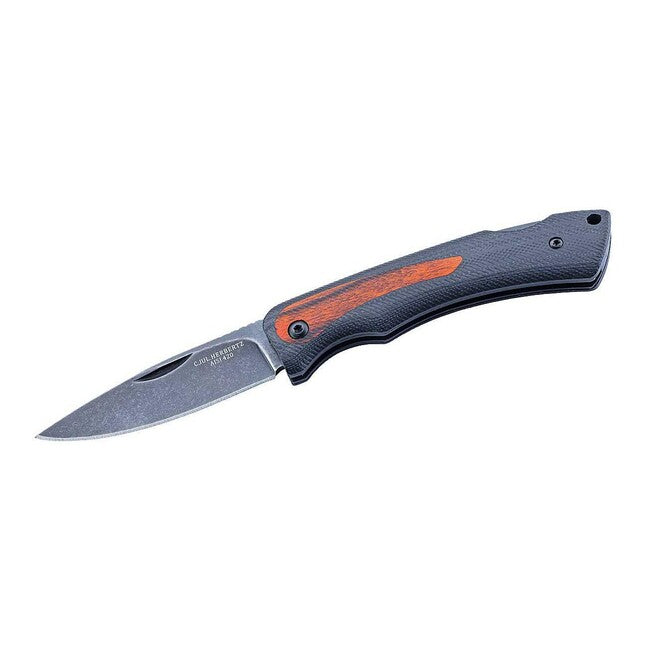 Herbertz джобен нож на джентълмена, черен, G10, дърво Pakka, 7,5cm