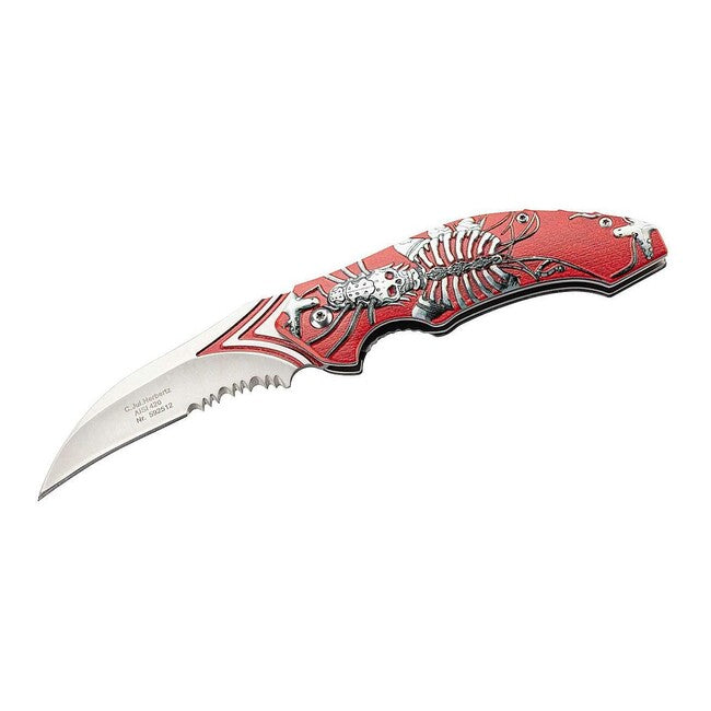 Herbertz джобен нож, алуминий, червена, кибернетична конструкция, 8,5cm