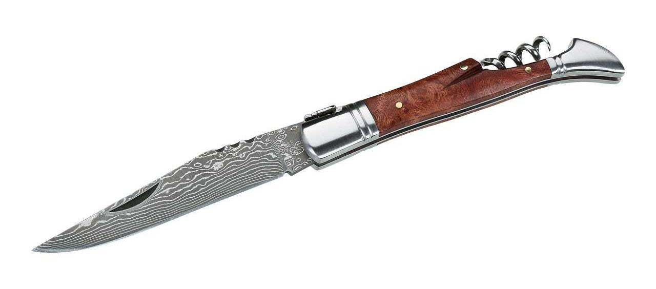 Herbertz джобен нож, дамаск, дърво Quince, неръждаема стомана, тирбушон, 9,7 cm