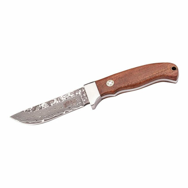 Herbertz универсален нож 9 см дамаск дърво Cocobolo на колан, кожен калъф
