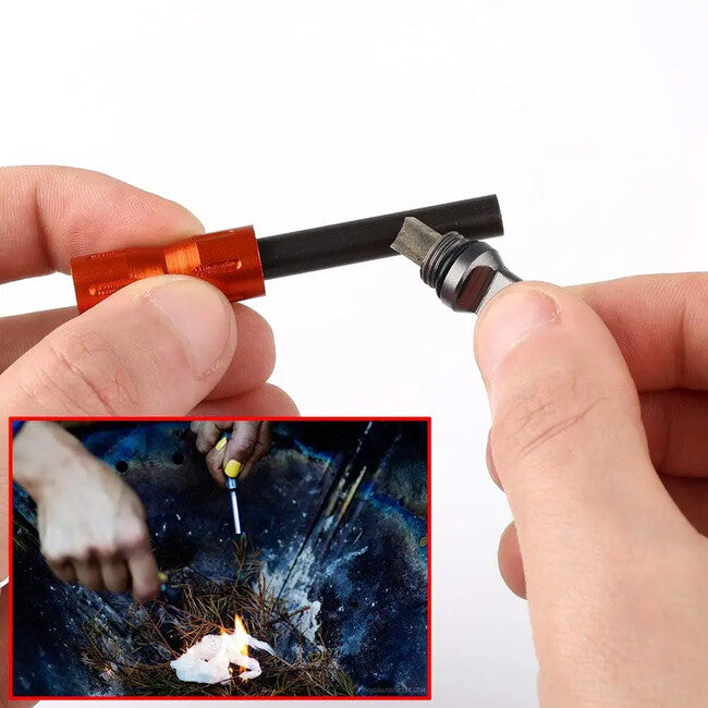 DRAGOWA Tactical Redflame джобен водоустойчив огниво с магнезий, черно