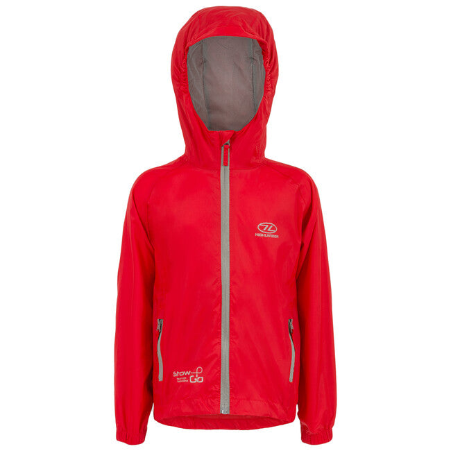 Highlander Stow и Go Kids непромокаем плащ за деца, червен