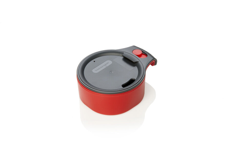 Humangear CupCUP 2v1 туристическа чаша с интегрирана допълнителна чаша и капак, въглища-червена