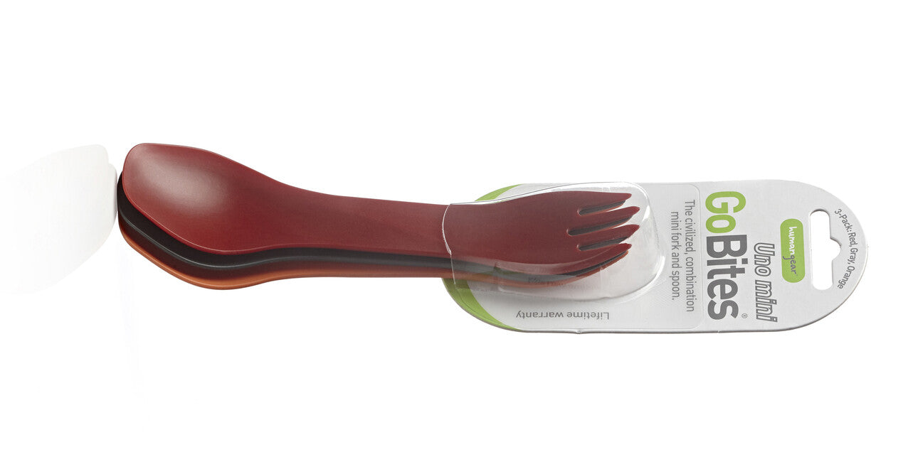 Humangear GoBites UNO прибори мини 3 бр., червени, сиви, оранжеви