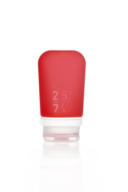 Humangear GoToob+ силиконова пътна бутилка/съд 74 ml, червена