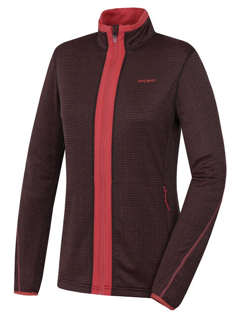HUSKY Artic Zip дамски суитшърт с цип, тъмносиво/бордо