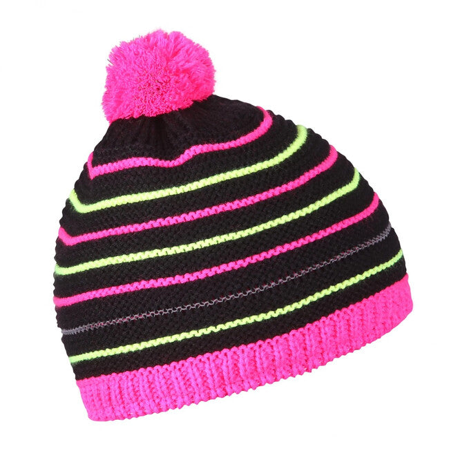 HUSKY Cap 34 шапка детска, черна/неон розова