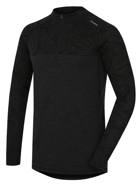 HUSKY Merino Men's Thermal Turtleneck with Zip, Black