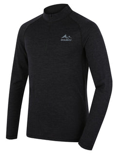 HUSKY Merino Merow Zips термобельо тениска дълг ръкав, черна