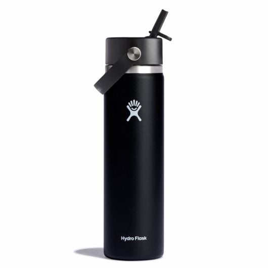 Hydro Flask Wide Flex Straw Cap термобутилка с наустник 24 OZ 710 ml Широка, черна