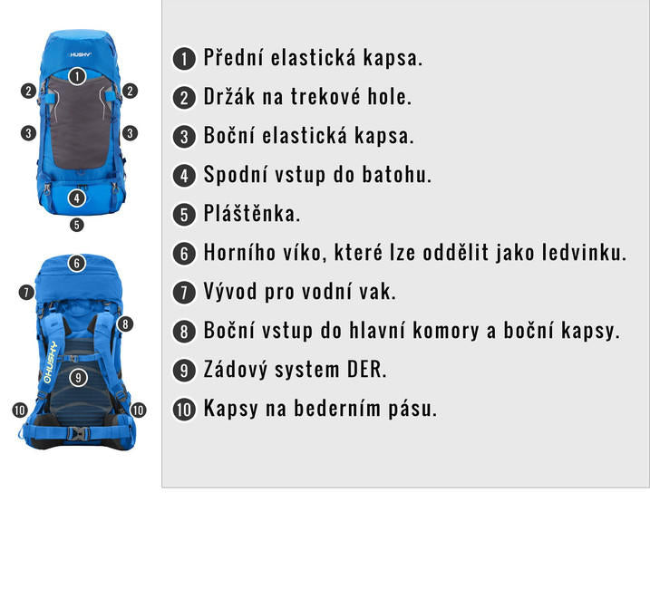 HUSKY Ultralight Rony New раница 50l, черна