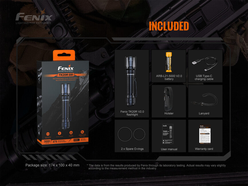 Fenix TK20R V2.0 Tactical Rechargeable Flashlight