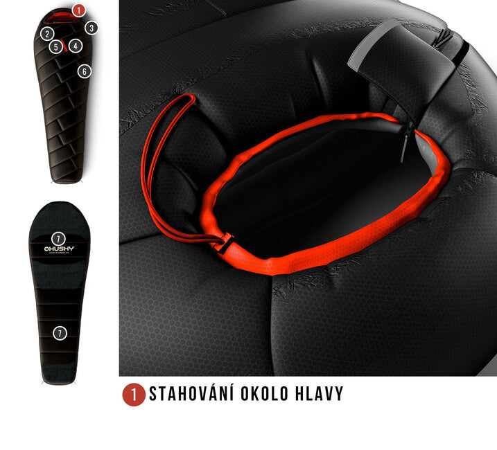 HUSKY Premium Proud спален чувал -29°C, черен