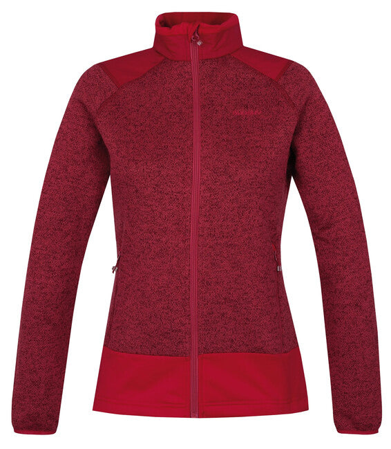 HUSKY Alan γυναικείο fleece πουλόβερ με φερμουάρ, σκούρο μωβ