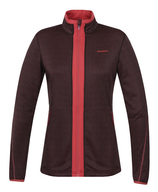 HUSKY Artic Zip дамски суитшърт с цип, тъмносиво/бордо