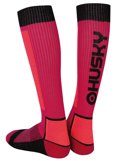 HUSKY Snow Wool Κάλτσες, Ροζ/Μαύρο