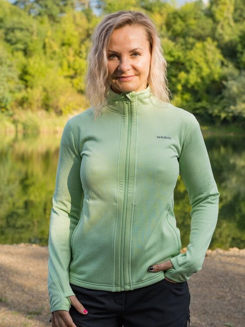 HUSKY Artic Zip дамски суитшърт с цип, зелено