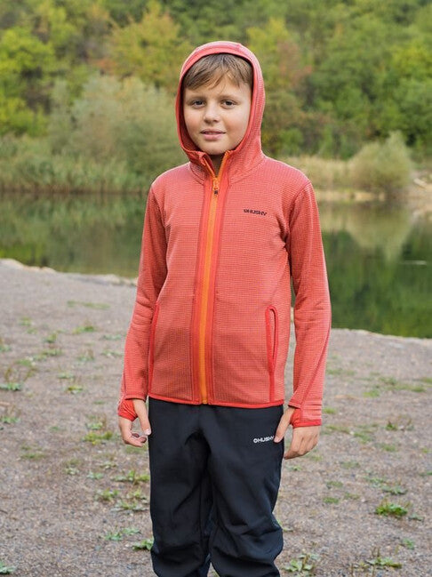 HUSKY Artic Zips K суитшърт с качулка, червена/черна синя