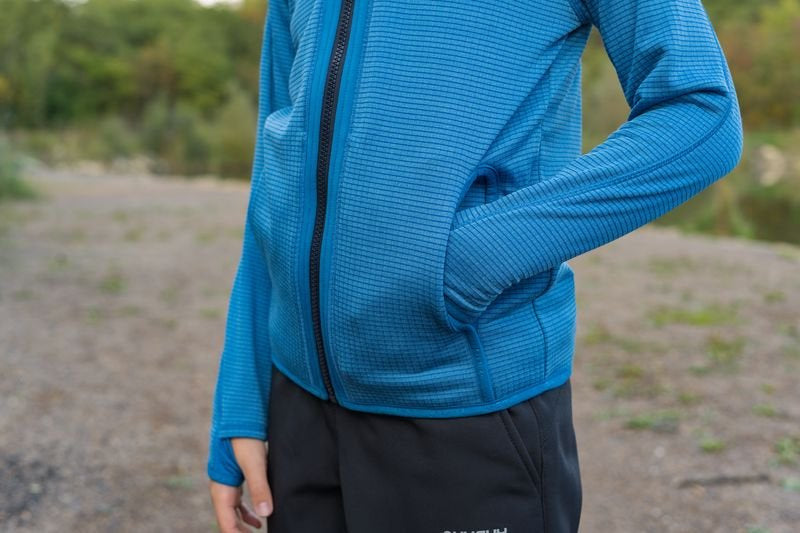 HUSKY Artic Zips суитшърт с качулка детски, бр. зелена / тъмна каки